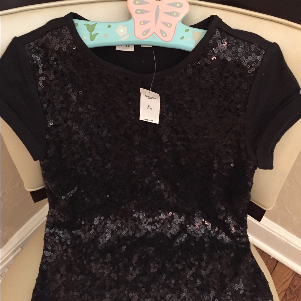 Girls(kids) sequined Black T-shirt